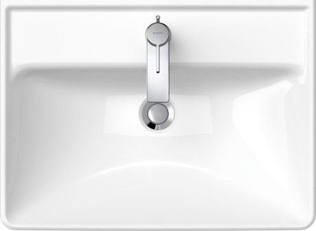 Umywalka DURAVIT D-Neo z otworem z przelewem z półką na baterię 600 x 440 x 165 mm biały alpin z powłoką WonderGliss | 23666000001