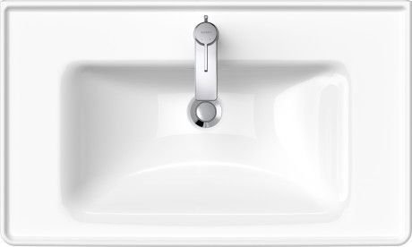 Umywalka ceramiczna DURAVIT D-Neo meblowa z otworem z przelewem z półką na baterię 800 x 480 x 165 mm biały alpin z powłoką WonderGliss | 23678000001