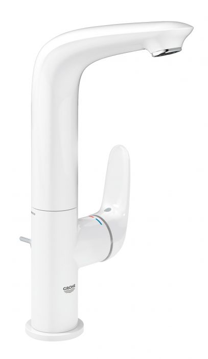 Bateria umywalkowa stojąca GROHE Eurostyle 1-uchwytowa 1-otworowa mosiężna DN 15 biała z obrotową wylewką 360° | 23718LS3