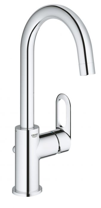 Bateria umywalkowa stojąca GROHE BauLoop 1-uchwytowa 1-otworowa mosiężna DN 15 chrom | 23763000
