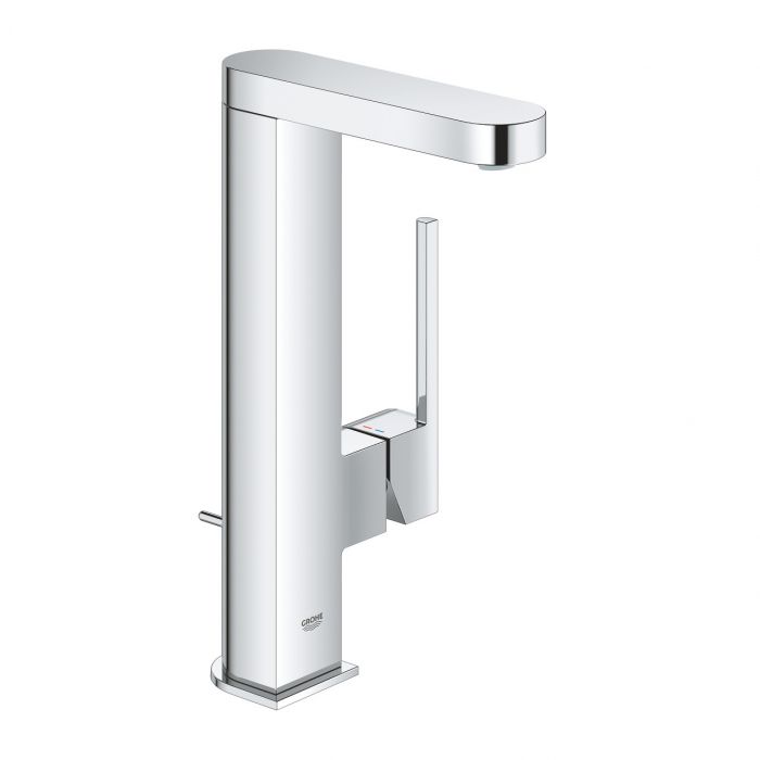 Bateria umywalkowa stojąca GROHE Plus 1-uchwytowa 1-otworowa mosiężna DN 15 chrom z wyciąganą wylewką w zestawie giętkie węże przyłączeniowe | 23843003