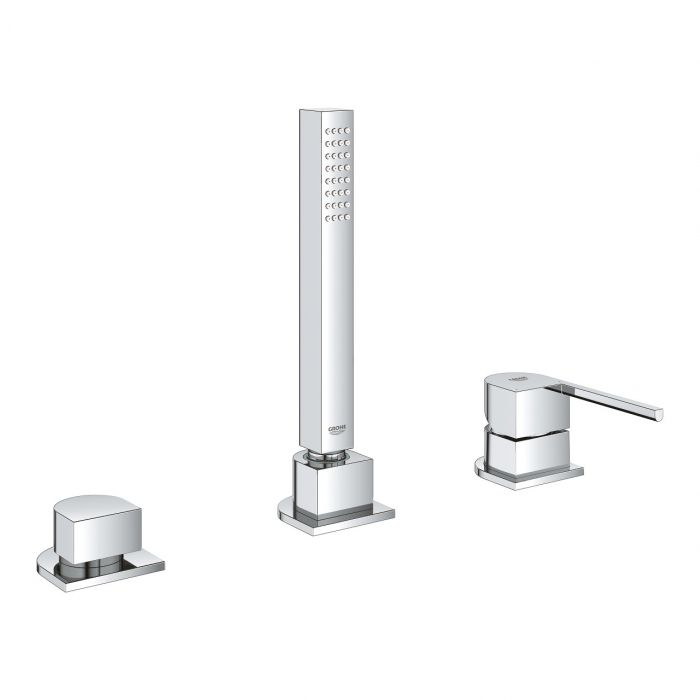 Bateria wannowa stojąca GROHE Plus 1-uchwytowa 3-otworowa mosiężna chrom bez wylewki  | 23845003