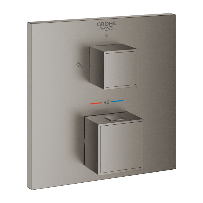 Element natynkowy do montażu gotowego z Rapido SmartBox 35600000 GROHE Grohtherm Cube do baterii prysznicowej termostatycznej podtynkowej brushed hard graphite  | 24154AL0