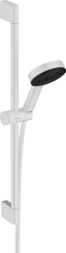 Zestaw prysznicowy 3jet HANSGROHE Pulsify Select S 105 Relaxation biały mat w składzie: główka prysznicowa, suwak, drążek prysznicowy 650 mm, wąż prysznicowy  | 24160700