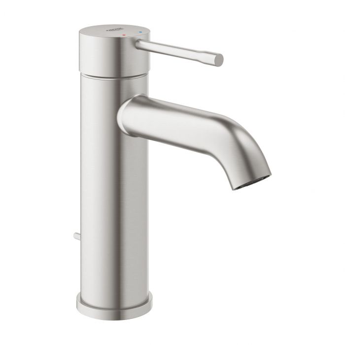 Bateria umywalkowa stojąca GROHE Essence New 1-uchwytowa 1-otworowa stal nierdzewna giętkie węże przyłączeniowe | 24171DC1