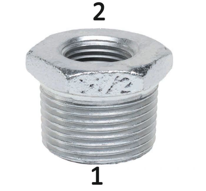 Redukcja gwintowana żeliwna ocynk GW x GZ 1 1/2" x 1"