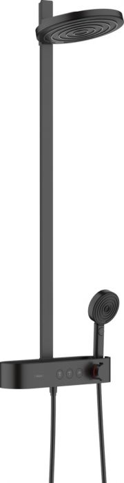 Zestaw prysznicowy 2jet HANSGROHE Pulsify S 260 czarny matowy w składzie: głowica prysznicowa Pulsify 260 2jet, główka prysznicowa, bateria termostatyczna (ShowerTablet Select 400), drążek prysznicowy, wąż prysznicowy  | 24240670