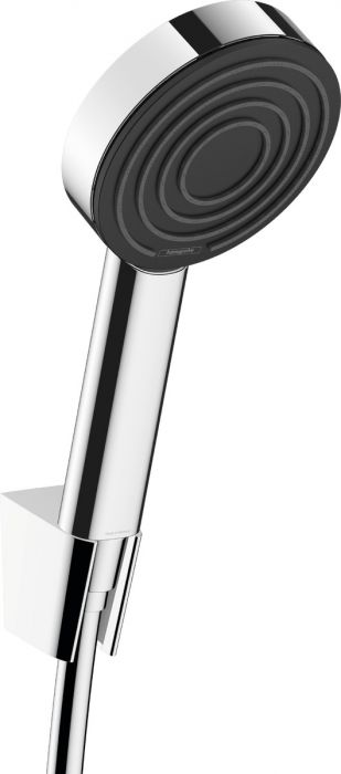 Zestaw prysznicowy 1jet HANSGROHE Pulsify S ścienny wielkość główki: d105 mm chrom w komplecie: główka prysznicowa 105 mm, uchwyt prysznicowy, wąż prysznicowy | 24301000