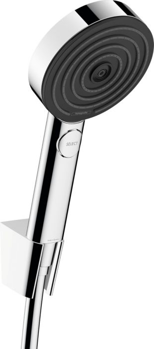 Zestaw prysznicowy punktowy 3jet HANSGROHE Pulsify Select 105 Relaxation chrom w składzie: główka prysznicowa, uchwyt prysznicowy, wąż prysznicowy 1250 mm  | 24302000