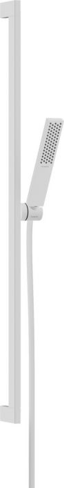Zestaw prysznicowy 1jet HANSGROHE Pulsify E biały mat w komplecie: główka prysznicowa Slim 100 x 25 mm, drążek prysznicowy 950 mm, wąż prysznicowy, suwak  | 24380700