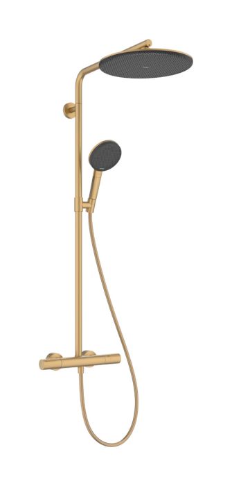 Komplet prysznicowy HANSGROHE Raindance Alive S Puro brąz szczotkowany 300 1jet EcoSmart z termostatem Ecostat Element składa się z: głowica prysznicowa, główka prysznicowa, bateria termostatyczna, suwak, wąż prysznicowy, drążek prysznicowy | 24593140