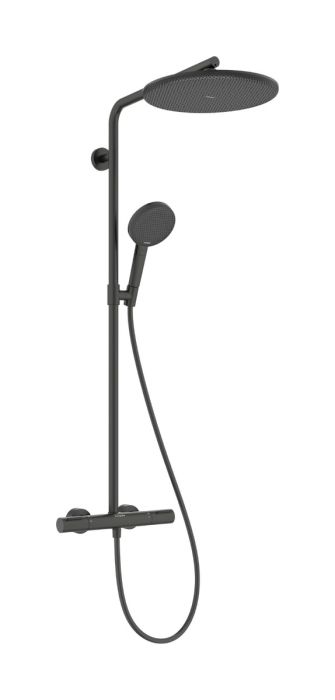 Komplet prysznicowy HANSGROHE Raindance Alive S Puro czarny chrom szczotkowany 300 1jet EcoSmart z termostatem Ecostat Element składa się z: głowica prysznicowa, główka prysznicowa, bateria termostatyczna, suwak, wąż prysznicowy, drążek prysznicowy | 245