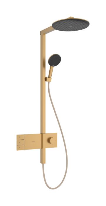 Komplet prysznicowy HANSGROHE Raindance Alive S brąz szczotkowany 300 2jet EcoSmart z termostatem ShowerSelect Comfort składa się z: głowica prysznicowa, główka prysznicowa, suwak, bateria termostatyczna, wąż prysznicowy, drążek prysznicowy | 24596140