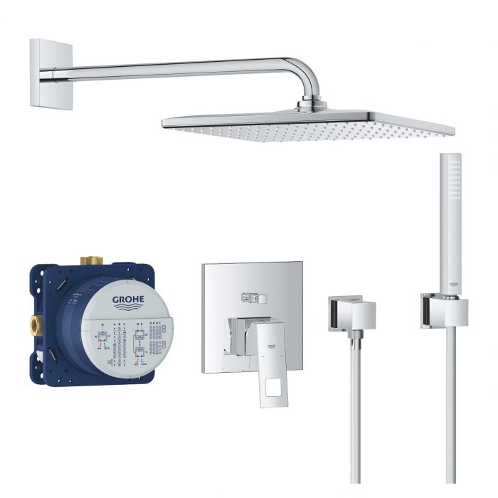 Zestaw prysznicowy GROHE Eurocube chrom zawiera 24062, 35600, 26564, 27702, 27704 | 25238000