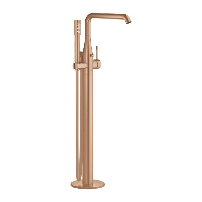 Bateria wannowa wolnostojąca, do montażu z elementem podtynkowym 45984001 GROHE Essence New 1-uchwytowa 1-otworowa brushed warm sunset z obrotową wylewką z perlatorem i ogranicznikiem obrotu | 25248DL1