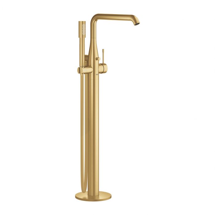 Bateria wannowa wolnostojąca, do montażu z elementem podtynkowym 45984001 GROHE Essence New 1-uchwytowa 1-otworowa brushed cool sunrise z obrotową wylewką z perlatorem i ogranicznikiem obrotu | 25248GN1