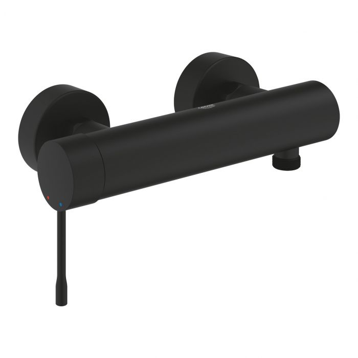 Bateria prysznicowa ścienna GROHE Essence 1-uchwytowa 2-otworowa phantom black | 25252KF1