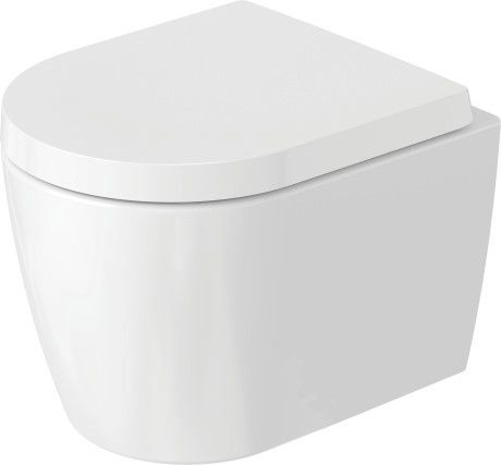 Miska toaletowa wisząca DURAVIT Me by Starck Compact Rimless lejowa w komplecie mocowanie Durafix 37 x 48 cm biały/biały satynowy mat  | 2530092600