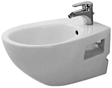 DuraPlus bidet wiszący z przelewem z półką na baterię 36 x 57.5 x 40 cm biały alpin z powłoką WonderGliss