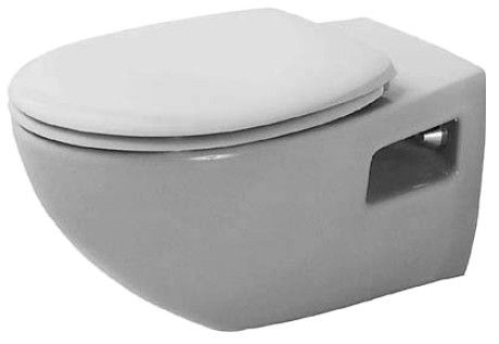 Miska toaletowa ceramiczna DURAVIT DuraPlus wisząca lejowa 36 x 57.5 cm biały alpin | 2547090000