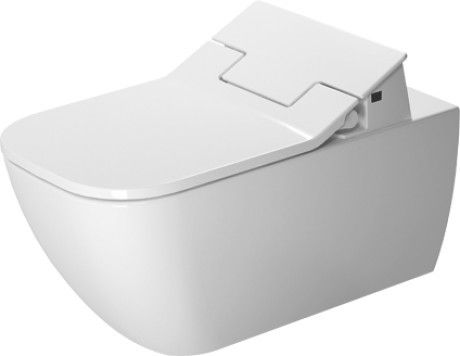 Miska WC ceramiczna DURAVIT Happy D.2 wisząca lejowa w komplecie: elementy przyłączeniowe do SensoWash z ukrytym przyłączem 36.5 x 62 cm biały alpin | 2550590000