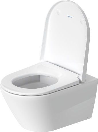 Miska WC wisząca bez powłoki DURAVIT D-Neo lejowa rimless bez rantu spłukującego mocowanie Durafix w komplecie 37 x 54 cm biały alpin | 25770900001