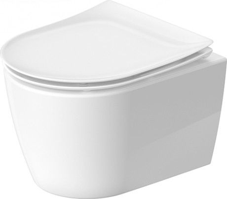 Soleil by Starck Compact miska toaletowa ceramiczna wisząca lejowa Rimless 37 x 48 x 35 cm biała z powłoką HygieneGlaze mocowanie Durafix w komplecie