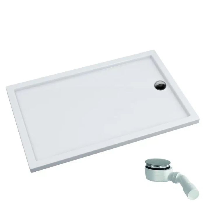 Brodzik prostokątny 90 x 120 x 4.5 SCHEDPOL CORRINA NEW w komplecie szybkoprzepływowy syfon (66 l/min) z chromowanym grzybkiem. | 34947