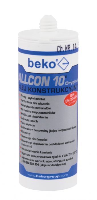 Klej konstrukcyjny Allcon 10 kartusz beżowy 0.15 l