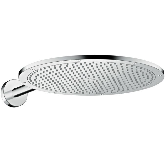 Głowica prysznicowa ścienna 1jet HANSGROHE Axor ShowerSolutions 350 metal wielkość 350 mm mosiądz szczotkowany strumień PowderRain z ramieniem 390 mm  | 26034950