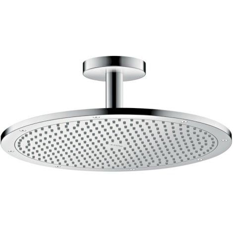 Głowica prysznicowa okrągły 1jet z przyłączem sufitowym wielkość 350 mm HANSGROHE Axor ShowerSolutions 350 strumień PowderRain nikiel szczotkowany | 26035820