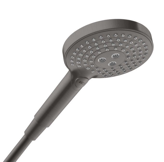 Rączka natrysku 3-strumieniowa HANSGROHE Axor ShowerSolutions 120 3jet d125 czarny chrom szczotkowany | 26050340