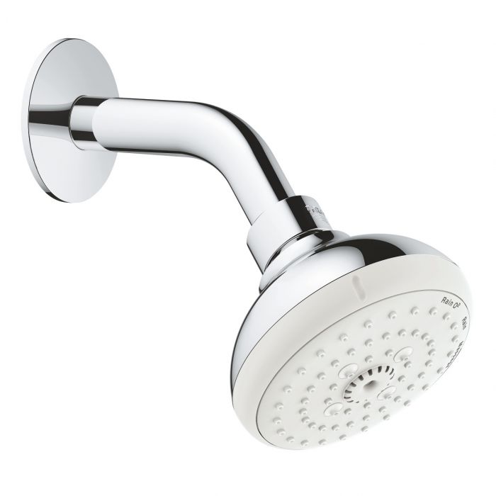 Prysznic górny, 3-strumieniowy (Rain O2, Rain, Massage) GROHE Tempesta 100 chrom ramię prysznica z podłączeniem gwintowanym 1/2 | 26088001