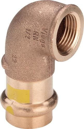Kolano 90° z brązu GW 22 mm x 1" Profipress G 2614.2 GAZ