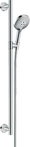 Zestaw prysznicowy HANSGROHE Raindance Select S 120 chrom w komplecie: główka prysznicowa 125 mm, drążek prysznicowy 990 mm, wąż prysznicowy, suwak | 26322000
