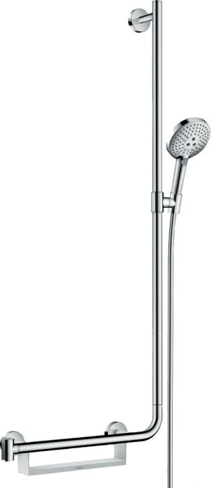 Zestaw prysznicowy HANSGROHE Raindance Select S 120 3jet mosiądz 1200 mm chrom zawiera: główkę prysznicową, drążek prysznicowy, półka, wąż prysznicowy, suwak | 26326000