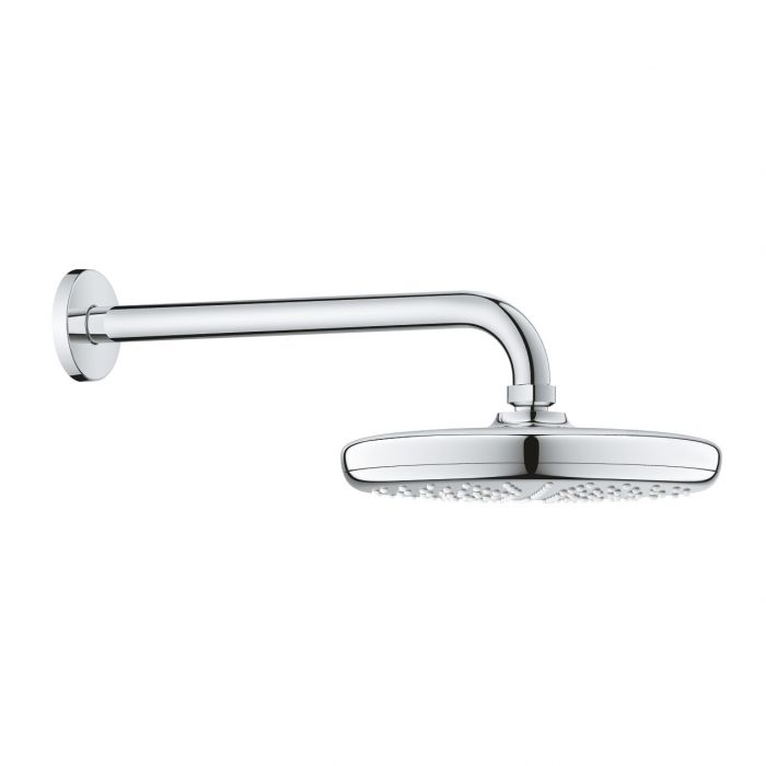 Deszczownica okrągły z ramieniem przyłączeniowym ściennym, jednostrumieniowa, ramię prysznica 286 mm, GROHE Tempesta 210 chrom | 26411000