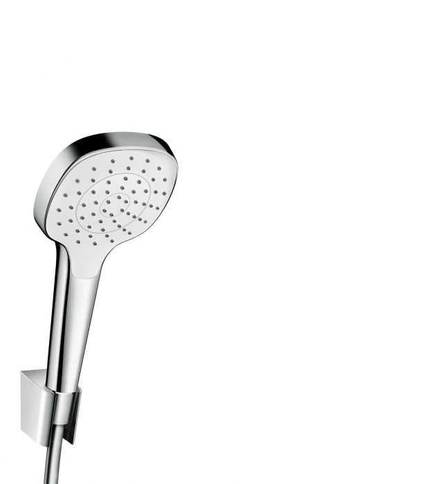 Zestaw prysznicowy HANSGROHE Croma Select E 1jet/Porter'S biały/chrom zawiera: główkę prysznicową Croma Select E 1jet, uchwyt prysznicowy Porter'S, wąż Isiflex 1,60 m | 26412400