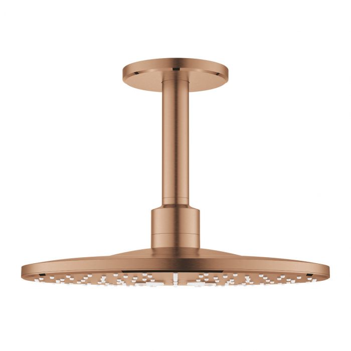 Deszczownica 2-strumieniowa długość: 142 mm, śr.: 310 mm GROHE Rainshower 310 SmartActive z przepustem stropowym brushed warm sunset | 26477DL0
