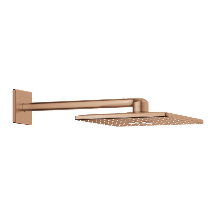 Deszczownica z ramieniem ściennym długość ramienia: 430 mm, deszczownica 310 x 310 mm GROHE Rainshower SmartActive 310 Cube 2 strumienie: PureRain, ActiveRain brushed warm sunset | 26479DL0