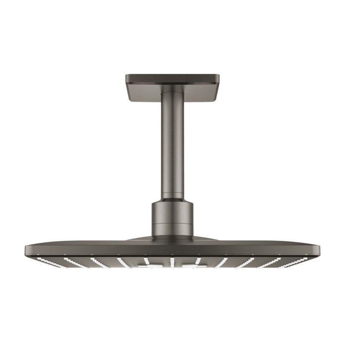 Deszczownica kwadratowy 310 x 310 mm GROHE Rainshower SmartActive 310 Cube z przepustem stropowym 142 mm 2 strumienie: PureRain, ActiveRain brushed hard graphite | 26481AL0
