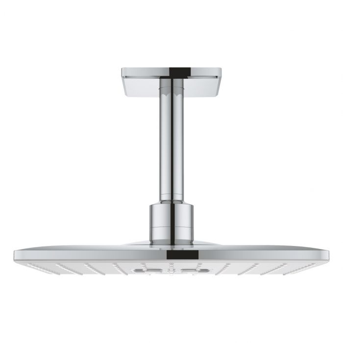 Deszczownica kwadratowy z przepustem stropowym 142 mm 310 x 310 mm GROHE Rainshower SmartActive 310 Cube 2 strumienie: PureRain, ActiveRain moon white | 26481LS0