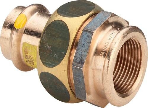 Dwuzłączka przejściowa z brązu GW 42 mm x 1 1/2" Profipress G 2652 GAZ uszczelnienie stożkowe
