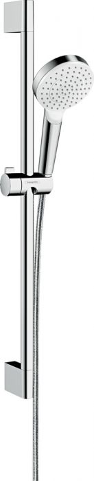 Zestaw prysznicowy ścienny HANSGROHE Crometta 1jet Unica 0,65 m wielkość: 100 mm, długość drążka 650 mm, wąż 1600 mm chrom 1-strumieniowy | 26535400