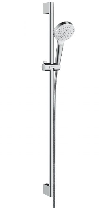 Zestaw prysznicowy HANSGROHE Crometta biały/chrom w komplecie: główka prysznicowa, drążek prysznicowy, wąż prysznicowy, suwak | 26537400