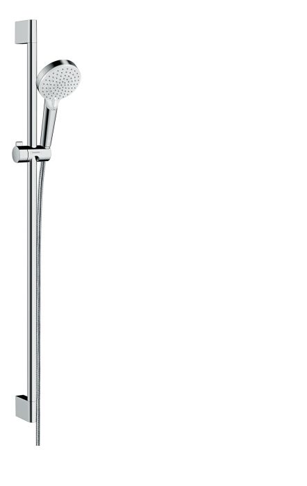 Zestaw prysznicowy HANSGROHE Crometta biały/chrom w komplecie: główka prysznicowa, drążek prysznicowy, wąż prysznicowy, suwak | 26538400