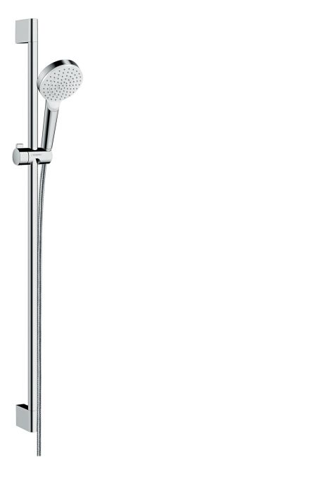 Zestaw prysznicowy HANSGROHE Crometta biały/chrom w komplecie: główka prysznicowa, drążek prysznicowy, wąż prysznicowy, suwak | 26539400