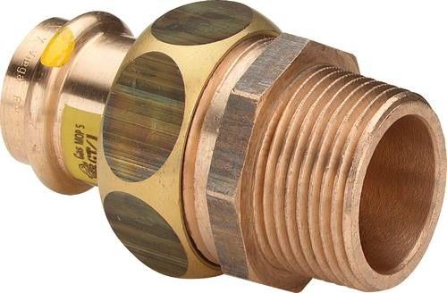 Dwuzłączka przejściowa z brązu GZ 42 mm x 1 1/2" Profipress G 2654 GAZ uszczelnienie stożkowe