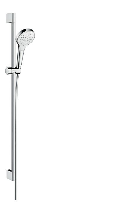 Zestaw prysznicowy HANSGROHE Croma Select S 1jet biały/chrom zawiera: główkę prysznicową Croma Select S 1jet, drążek prysznicowy Unica'Croma 0,90 m, wąż Isiflex 1,60 m | 26574400