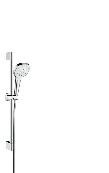 Zestaw prysznicowy HANSGROHE Croma Select E 1jet biały/chrom zawiera: główkę prysznicową Croma Select E 1jet, drążek prysznicowy Unica'Croma 0,65 m, wąż Isiflex 1,60 m | 26584400